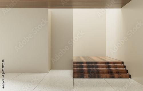 Blank Interior Room Design Background With Empty Wall 3D Rendering