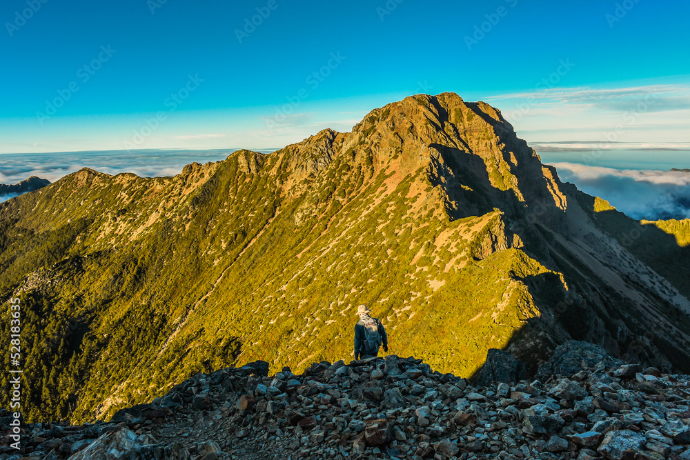 Landscape View Of Yushan Mountains On The Trail To Mt. Jade East Peak, Yushan National Park, Chiayi, Taiwan Landscape View Of Yushan Mountains On The Trail To Mt. Jade East Peak, Yushan National Park, Chiayi, Taiwan