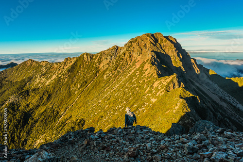 Landscape View Of Yushan Mountains On The Trail To Mt. Jade East Peak, Yushan National  Park, Chiayi, Taiwan photo