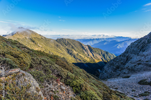 Landscape View Of Yushan Mountains On The Trail To Mt. Jade East Peak, Yushan National  Park, Chiayi, Taiwan © weniliou
