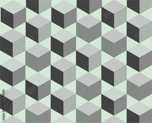 Vector illustration geometric modern of monochrome cubes. 