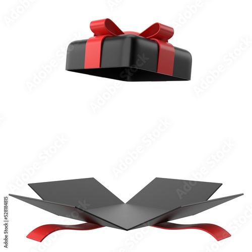 Opened Gift Box. 3D gift box.