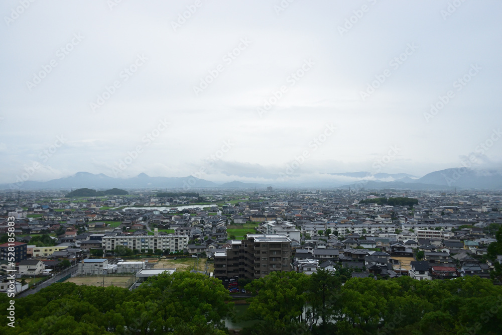 丸亀城の天守閣からの眺め
