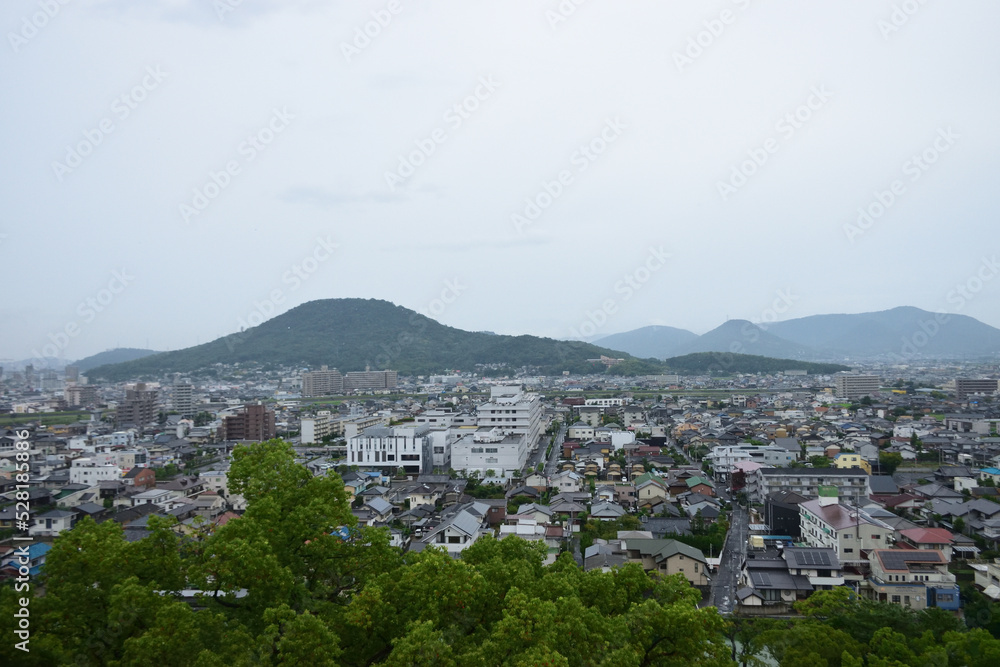 丸亀城の天守閣からの眺め