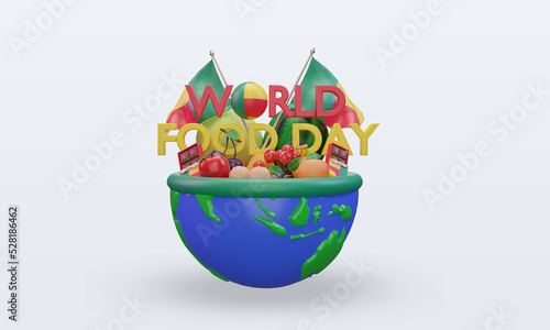 3d World Food Day Benin rendering front view