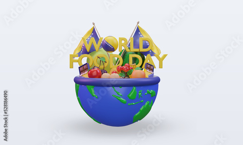 3d World Food Day Bosnia and Herzegovina rendering front view