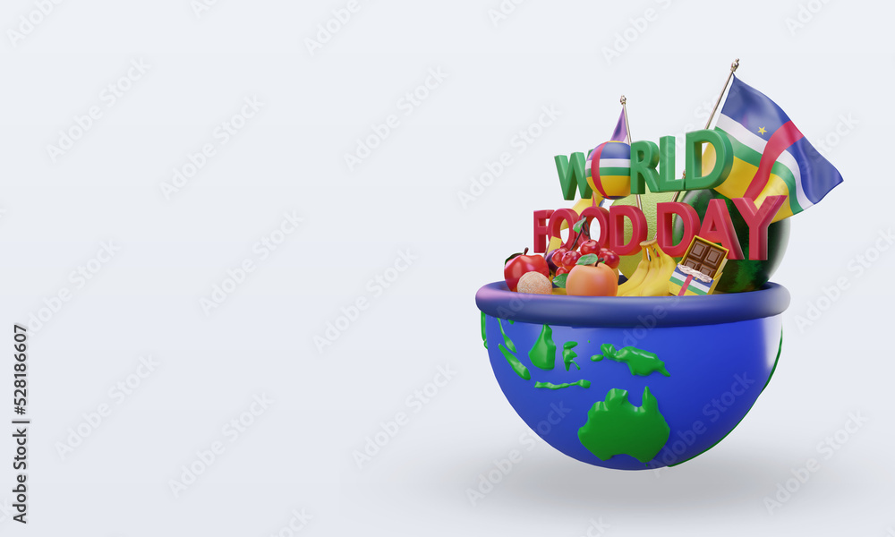 3d World Food Day Central African Republic rendering right view