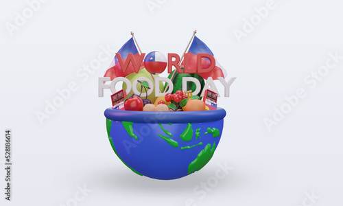 3d World Food Day Chile rendering front view