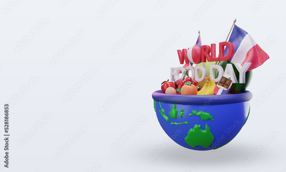 Obraz premium 3d World Food Day France rendering right view