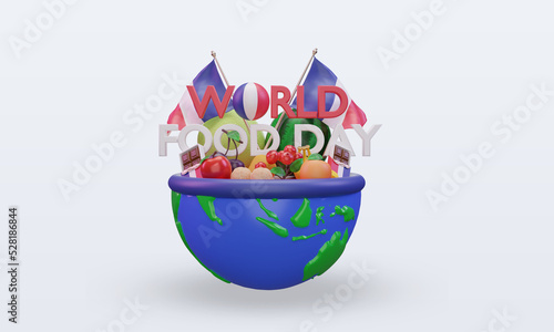 3d World Food Day France rendering front view