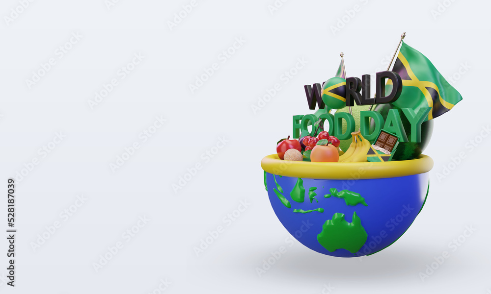 3d World Food Day Jamaica rendering right view