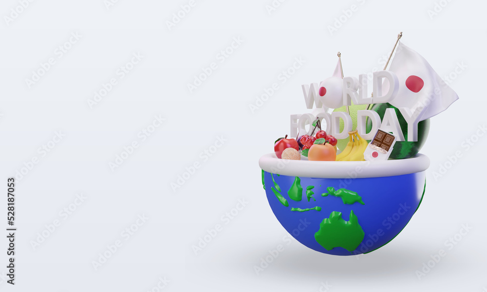 3d World Food Day Japan rendering right view