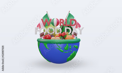 3d World Food Day Italy rendering front view