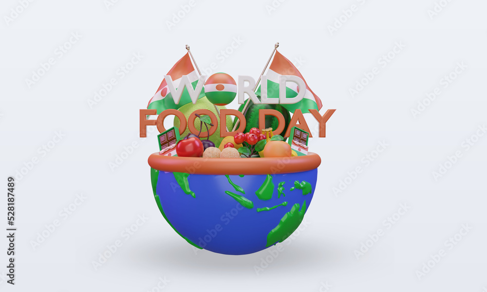 3d World Food Day Niger rendering front view