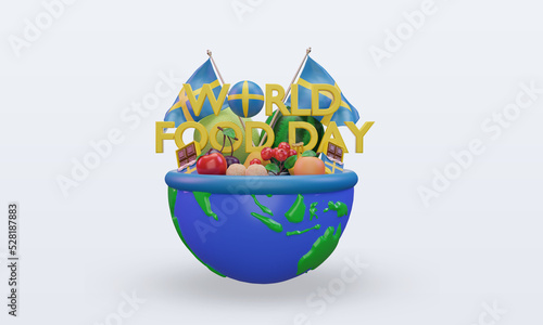 3d World Food Day Sweden rendering front view