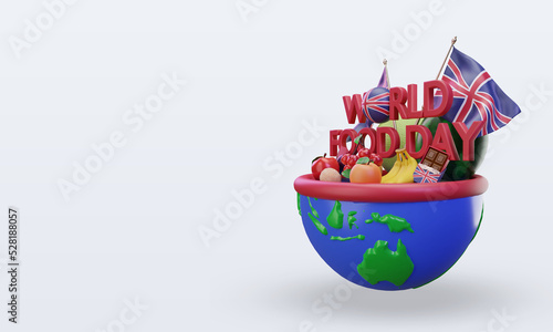 3d World Food Day United Kingdom rendering right view