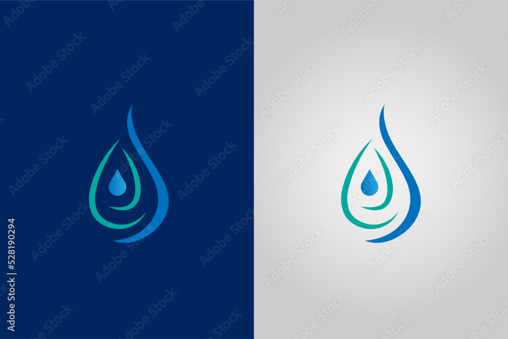 A water drop modern minimal logo design. falling water drop and water waves A water drop modern minimal logo design. falling water drop and water waves