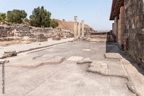 Partially restored ruins of one of the cities of the Decapolis - the ancient Hellenistic city of Scythopolis near Beit Shean city in northern Israel