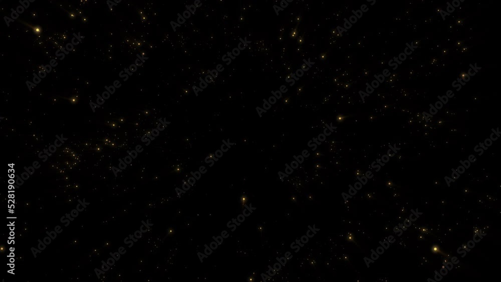 Golden bokeh particles explosion. Abstract background. Xmas glitters. Boke lights 4k footage. 60 fps