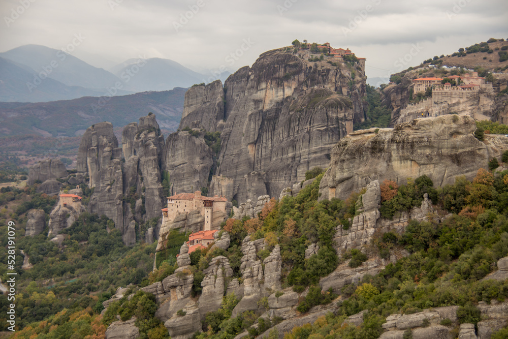 Meteora Monasteries, rocks of Thessaly. Trikala region, Greece