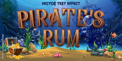 Pirate's Rum editable vector text effect