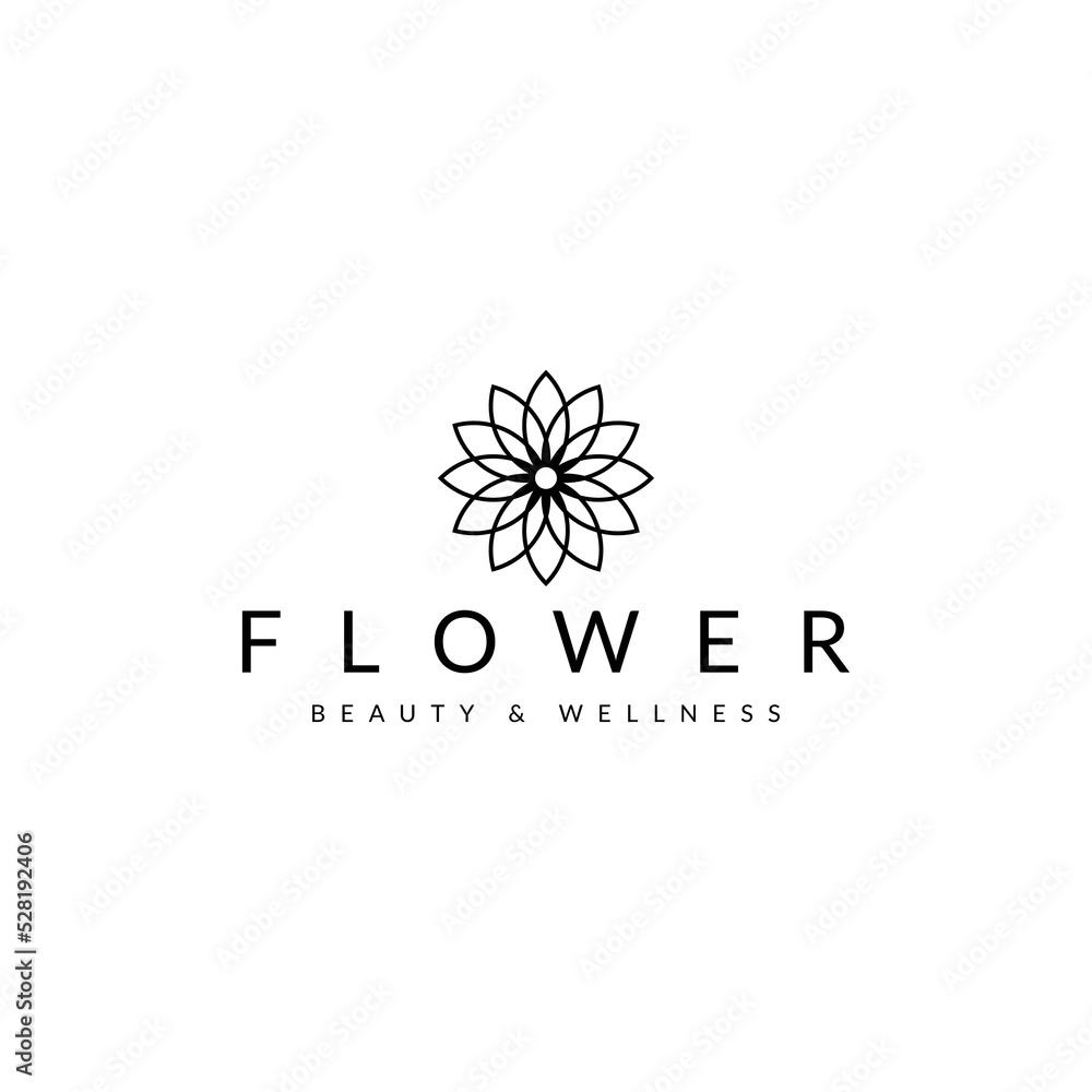 elegant flower beauty logo design