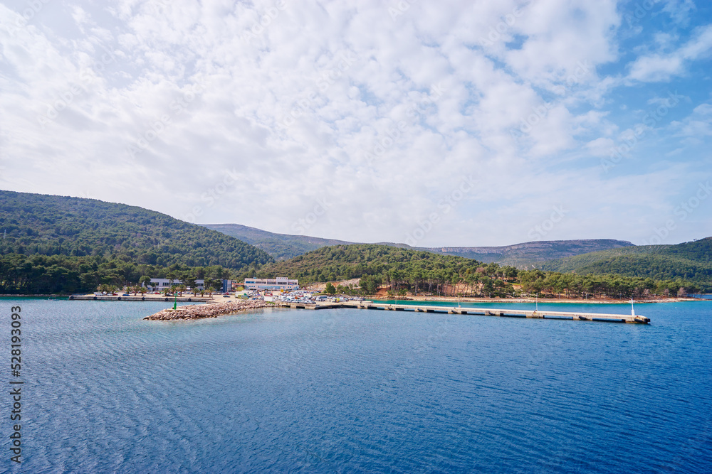Concrete sea pier on the mediterranean island.