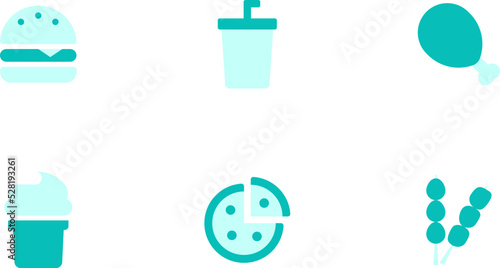 Simple Set of Food and Beverage Related Vector Duotone Icons. Elements for mobile app and web app development. Editable Color.