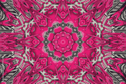 Unique rare and colorful psychedelic surreal Mandala