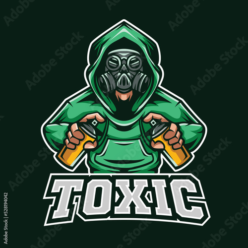 Toxic Gas Mascot Logo Illustration