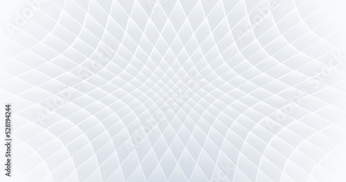 Abstract white geometric curved surface background. Minimal background. Vector illustration