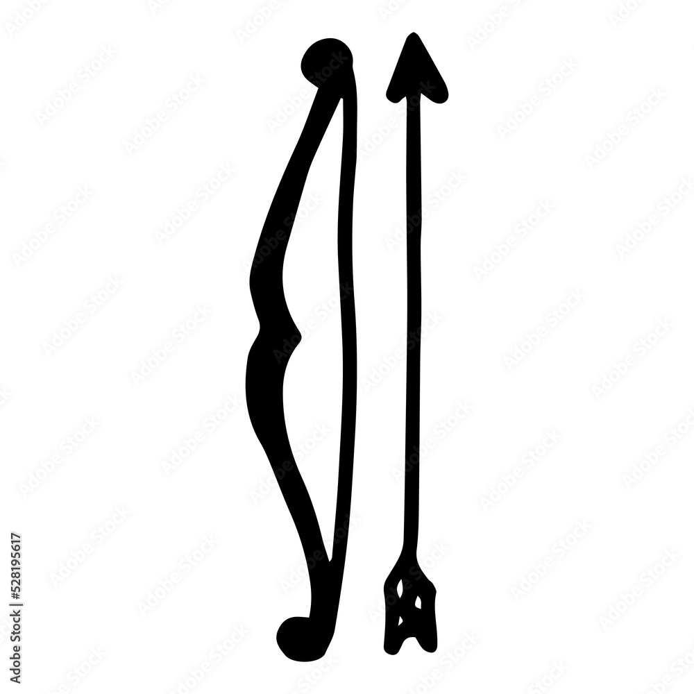 crossbow cute doodle art hand drawn icon illustration design for