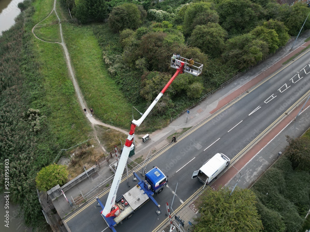 Sutton Road Bridge closed to traffic this is a Scherzer Rolling Bascule