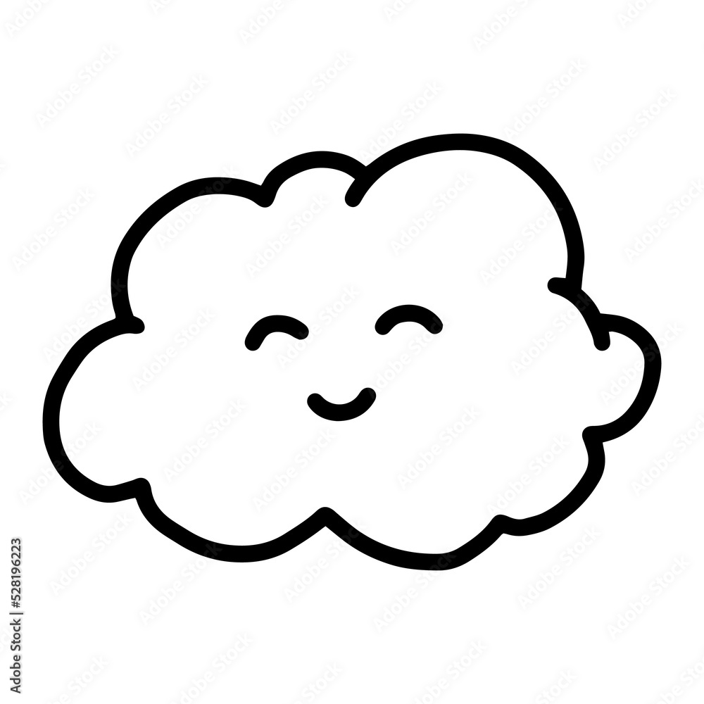 cloud cute line art hand drawn illustration design for stickers cloud cute line art hand drawn illustration design for stickers
