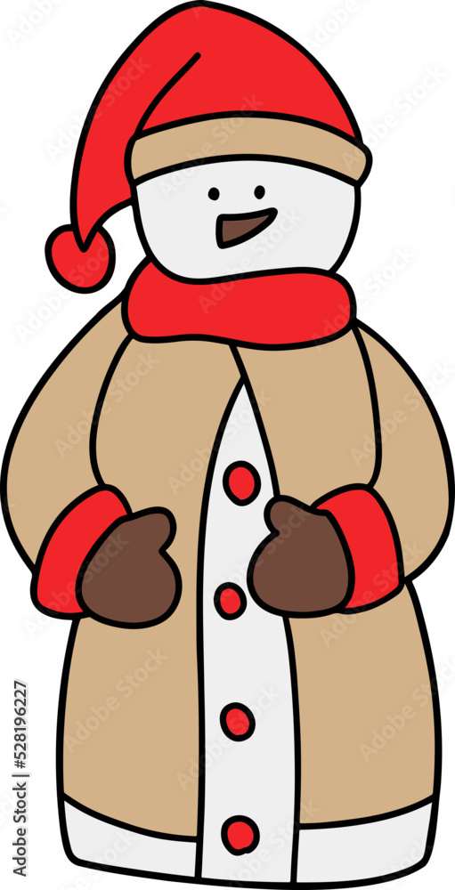 Cute Christmas Snowman, Digital paint illustration Cute Christmas Snowman, Digital paint illustration