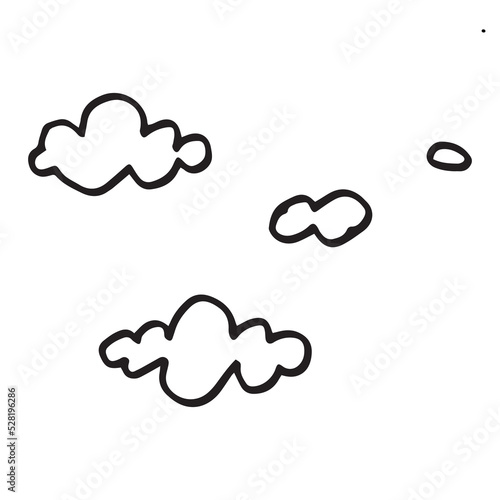clouds cute line art hand drawn illustration design for stickers