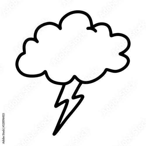 Canvas Print thundercloud cute line art hand drawn illustration design for stickers