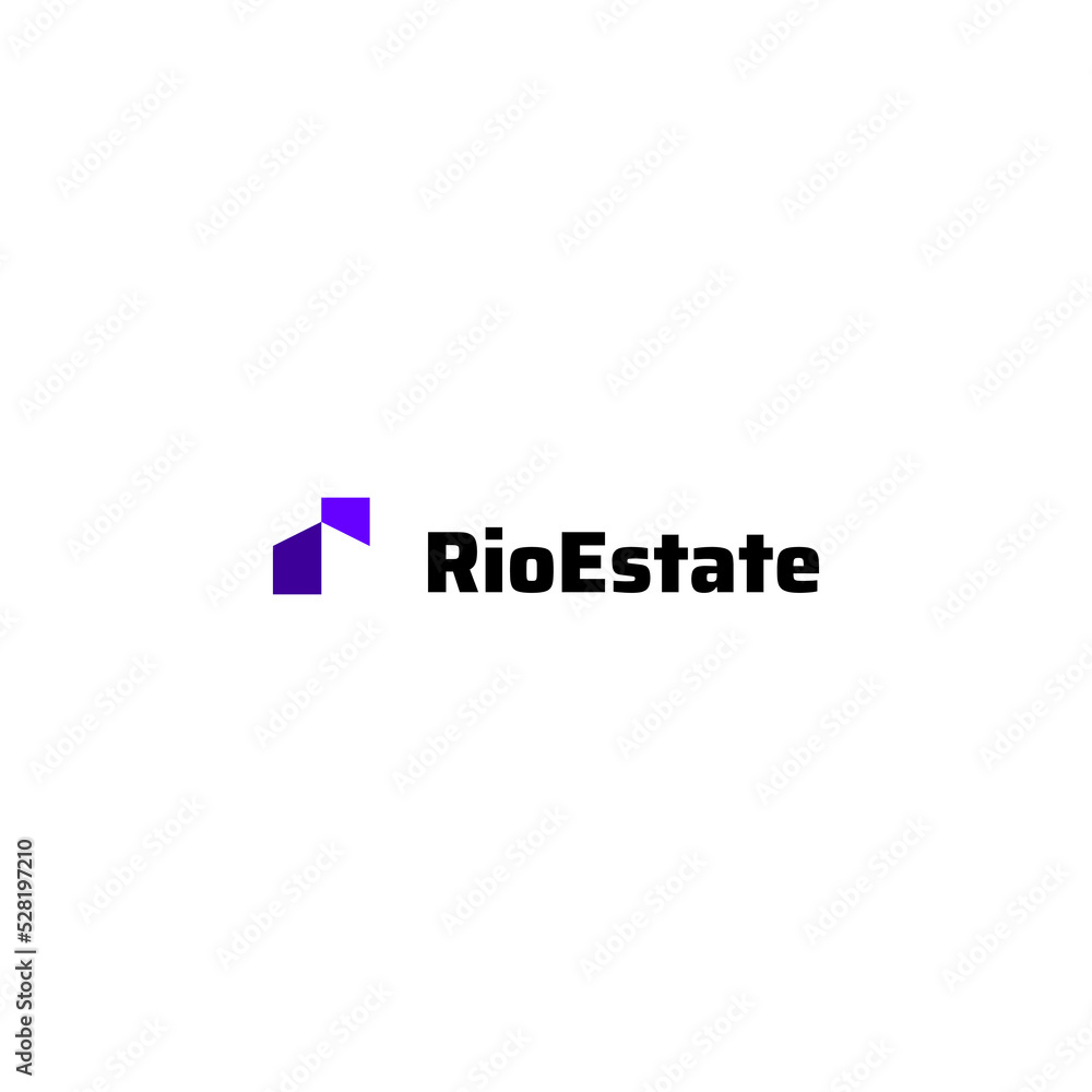 Abstract letter R and house logo design. Abstract letter R and house logo design.