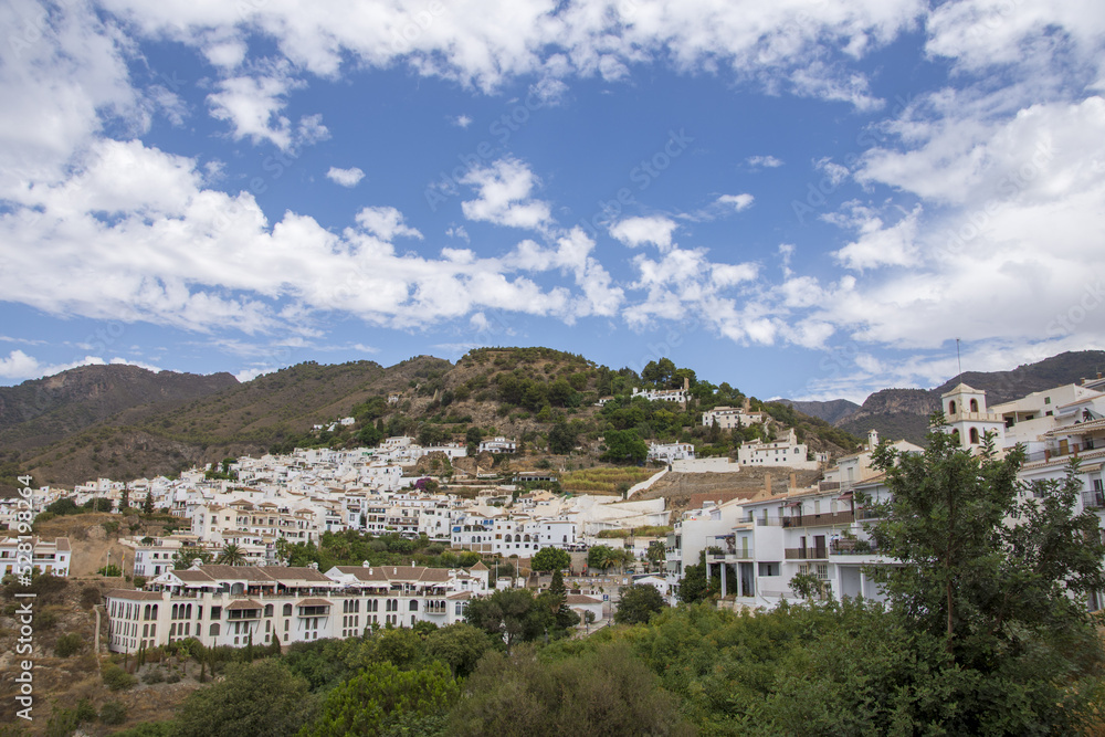 Picturesque town of Frigiliana located in mountainous region of Malaga, Spain
