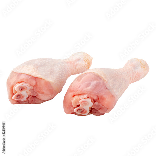 Isolated two fresh raw chicken legs