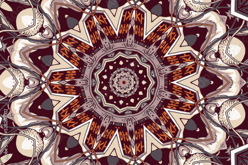 Fotografie Fantasy eastern ornament done in kaleidoscopic vector background