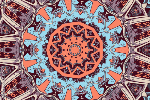 Fantasy eastern ornament done in kaleidoscopic vector background