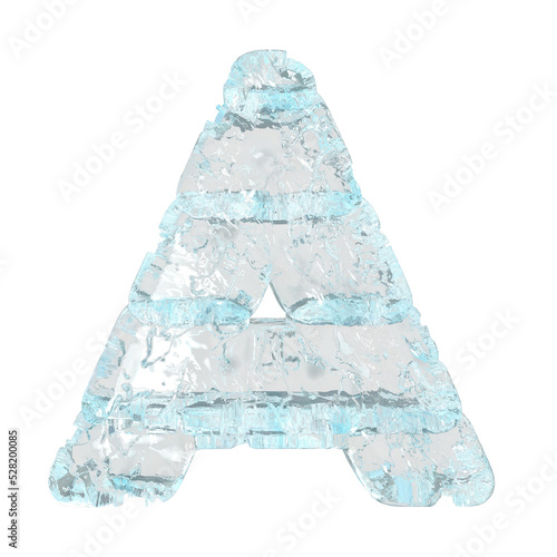 Symbol made of ice. letter a