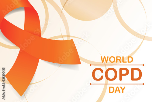 World COPD Day Banner ribbon illustration Chronic Obstructive Pulmonary Disease