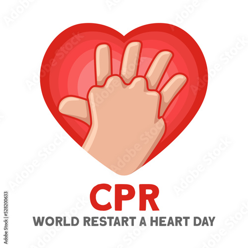 CPR illustration. World Restart a Heart Day