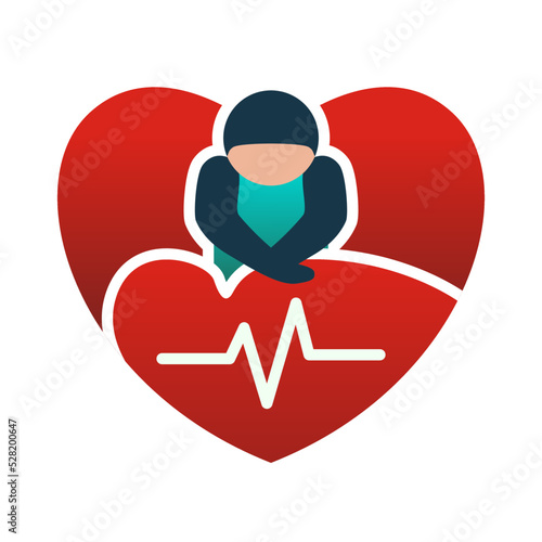 CPR illustration. World Restart a Heart Day