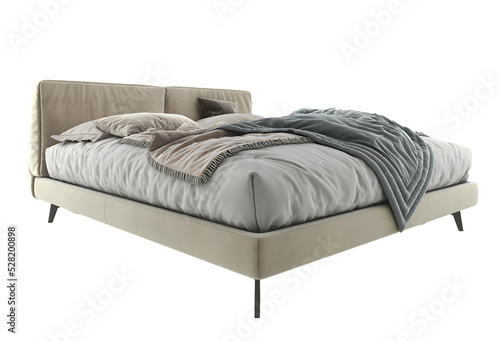 Messy khaki ivory gray bedding set, perspective