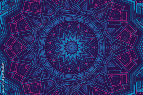 Circular wave glow kaleidoscope lighting effect abstract background for your business