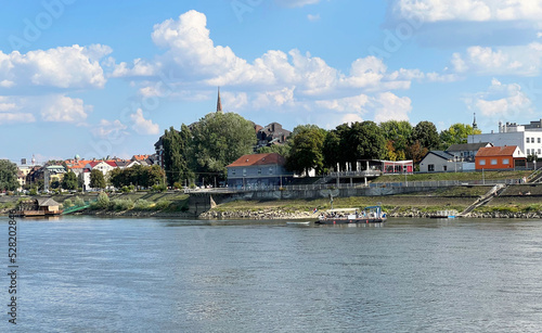 The bank of the Drava river in Osijek or the Drava bank of Osijek - Slavonia, Croatia (Obala rijeke Drave u Osijeku ili osječka dravska obala - Slavonija, Hrvatska) photo