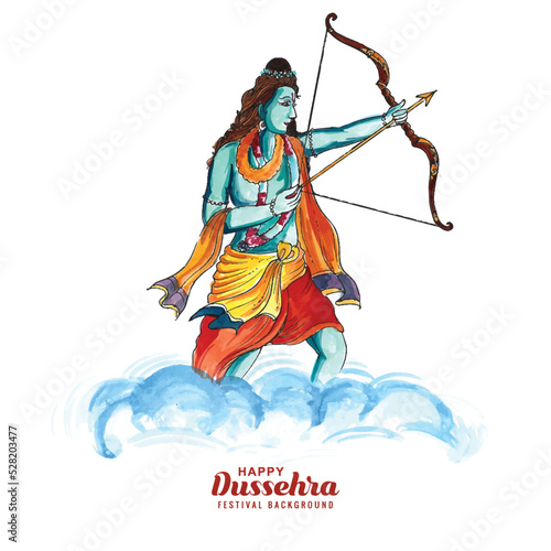 Lord rama shree ram navami festival wishes card celebration background